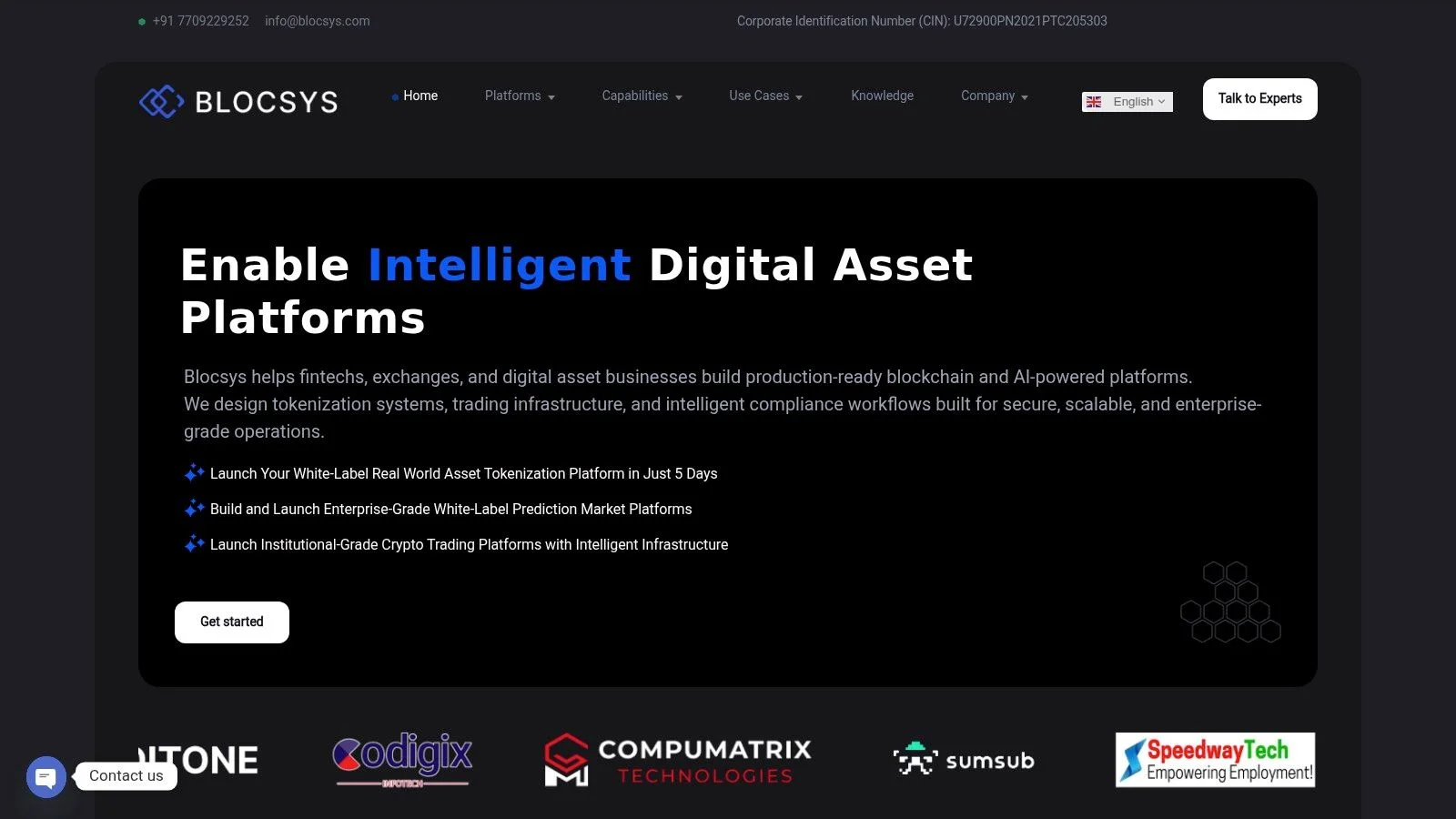 Screenshot from https://blocsys.com