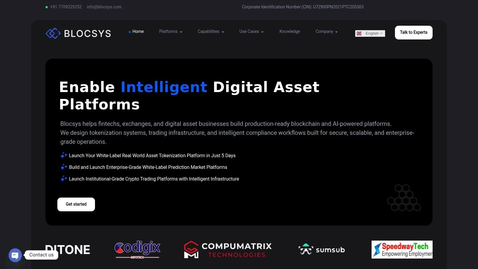 Screenshot from https://blocsys.com/