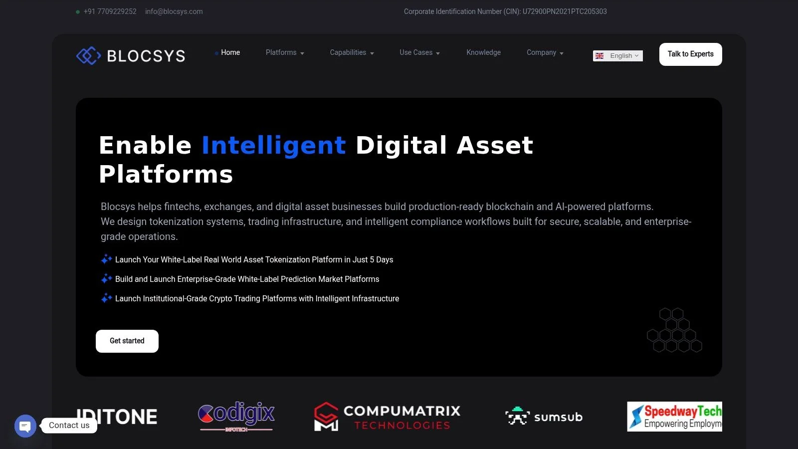 Screenshot from https://blocsys.com/