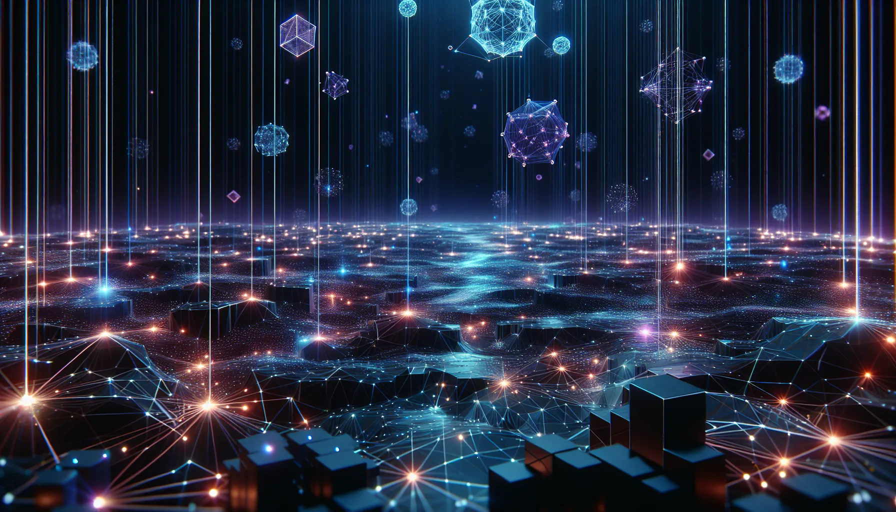 [A futuristic digital landscape showing interconnected blockchain nodes glowing with light, representing the decentralized Web3 ecosystem and internet evolution]